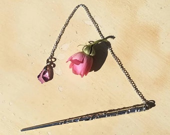 Pendulum Wand Magic Magical Enchanted Purple Prism Dowsing Hand Crafted Magick Witch Pagan Wiccan Wicca Craft Spell Altar Tool