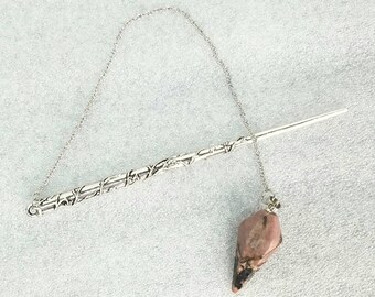 Wand Magic Magical Enchanted Pendulum Rhodonite Dowsing Hand Crafted Magick Witch Pagan Wiccan Wicca Craft Spell Altar Tool