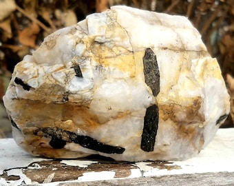 Black Rutile Rutilated Tourmaline Quartz Raw Gemstone Stone Crystal Display Lapidary Mineral Gem Speciman Metaphysics Reiki Charged Healer