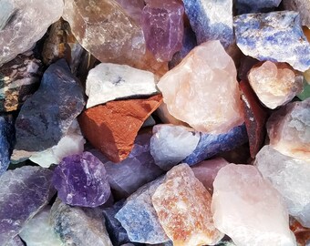 1 pound Mixed Gemstone Raw Rough Stone from Brazil Crystal Healing Chakra Witch Wicca Reiki Yoga Wiccan Pagan Altar Yoga Meditation Magick