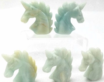 Unicorn Statue Amazonite Stone Large Hand-Carved Animal Totem Self Standing Fantasy Creature Crystal Healing Fairy Tale Magic Chakra