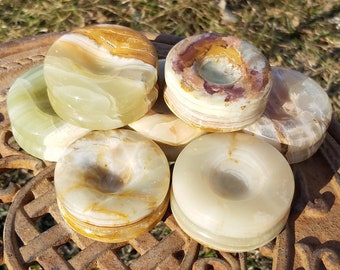 Onyx Stone Crystal Sphere Egg Holder Bowl Dish Hand Carved Polished Smudging Incense Wiccan Offering Wicca Altar Office Smudge Palo Santo