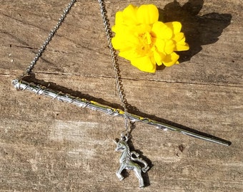 Silver Magical Enchanted Pendulum Unicorn Wand Dowsing Hand Crafted Magick Witch Pagan Wiccan Wicca Craft Spell Altar Tool Magic Occult