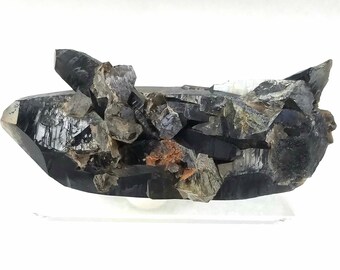 Black Quartz Crystal Penetrator Double Terminated Stone DT Crystal Healing Stacked Reiki Healing Chakra Natural Raw Rough Specimen