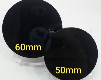 Black Obsidian Crystal Scrying Mirror Plate Crystal 60mm Divination Witchcraft Wicca Witches Occult Magic Crystal Healing Reiki Easel Stand