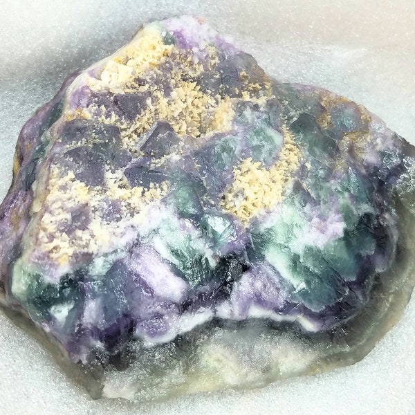 Purple Green Fluorite Natural Quartz Raw Gemstone Rough Self Healed Crystal Reiki Healing Metaphysical Mineral