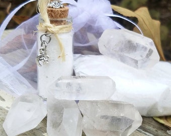 White Cauldron Ritual Sand Bottle Gift Set 4oz Ritual Crystal Witchcraft Incense Wicca Pagan Witch Vodoo Hoodoo Magic Altar Spell