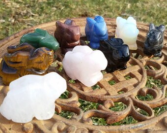 Easter Bunny Rabbit Animal Carvings Totem Statue Spirt Animal Gemstone Hand Made Crystal Healing Reiki Metaphysical Fertility