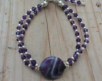 Amethyst Bracelet Warriors Shield Beautifully Handcrafted Toggle Clasp Reiki Psychic Protection Talisman Crystal Healing