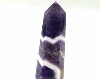 Dream Amethyst Crystal Tower Point Generator Chevron Witches Reiki Healing Altar Grid Wand Crystal Gemstone