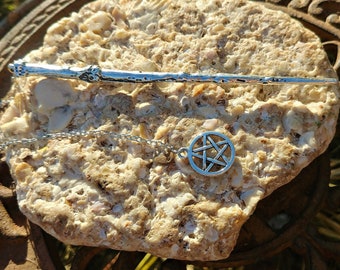 Enchanted Wand Pendulum With Element Pentacle Guardian Altar Divination Tools Tarot Witch Wicca Metaphysical Fortune Magic Magick Star