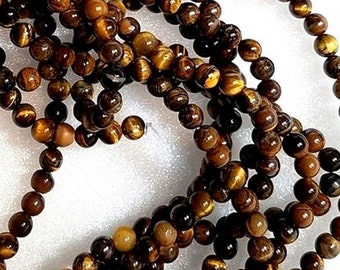 8mm Tigers Eye Tiger Iron Round Gold Black Yellow Beads Natural Grade AB Gemstone Healing Stone Jewelry Making Supplies Supplier Chakra