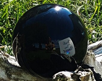 200mm Large Black Obsidian Sphere Crystal Ball Orb Scrying Divination Witch Wicca Occult Magic Crystal Healing Reiki