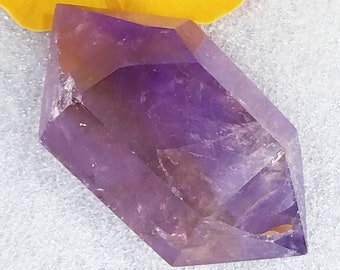 Ametrine Amethyst Citrine Crystal Double Terminated DT Point Polished Crystal Rainbow Inclusion Healing Grid Third Eye Chakra Reiki Wand