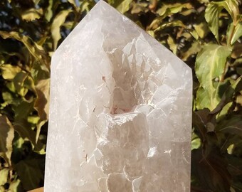 Large Elestial Quartz Crystal Tower Skeletal Natural Polished Mineral Generator Specimen Witch  Reiki Wica Altar Pagan