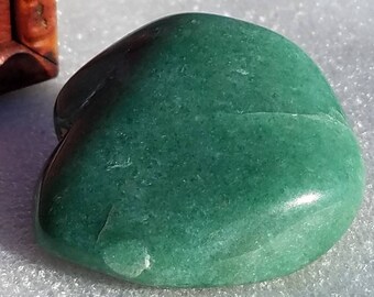 Green Aventurine Palm Stone Tumbled Large Gemstone Hand Carved Hand Made Crystal Healing Reiki Metaphysical Handmade Fertility