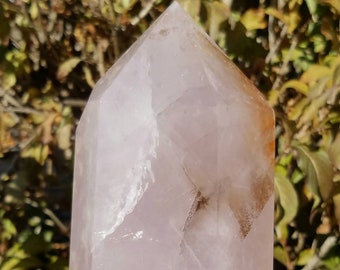 Large Rose Quartz Crystal Point Included Wand Terminated Large Heart Chakra Metaphysical Home Decor Feng Shui Stone of Love Lovers Altar