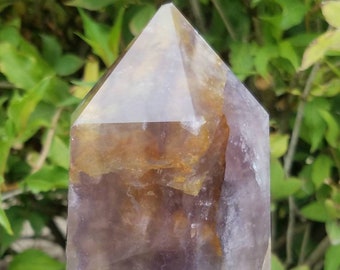 Rainbow Fluorite Crystal Tower Yellow Purple Generator Point Wand Reiki Chakra Metaphysical Yoga Gemstone Sacred Geometry Grid Stone Quartz