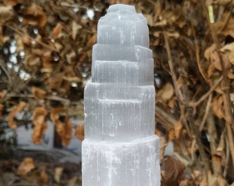 Selenite Tower Crystal Crystal Clearing Charging Healing Chakra Cleansing Salt Clearing Healing Meditation Metaphysical Natural Light
