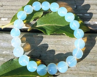 Abundance Bracelet 8mm Thick Opalite Handcrafted Gemstone Crystal Healing Reiki Metaphysical Handmade Abundance Money Handmade