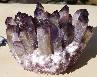 Large Purple Amethyst Quartz Crystal Cluster Point Geode Mineral Specimen Display Decor Pagan Wicca Metaphysics Reiki Charged Healer Stone