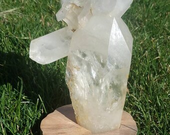 Large Clear Quartz White Cluster Raw Crystal Penetrator Gemstone Large Rough Display Specimen Custom Stand Reiki Healing Mineral Formation