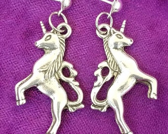 Unicorn Dangle Earrings Healing Wicca Pagan Witch Meditation Reiki Infused Chakra Yoga Witch Wicca Maiden Mother Crone Pagan Women