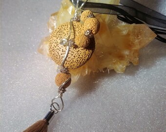 Aromatherapy Diffuser Lava Wire Wrapped Necklace Pendant Essential Oil Reiki Chakra Healing Jewelry Hand Crafted Chakra Metaphysical Gift