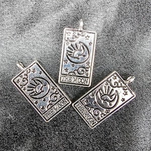 Mond Tarot Karte Charme Anhänger Pentagramm Halskette Silber Pagan Wicca Hexe Wicca Stern Schmuck machen Traditionelle Charms