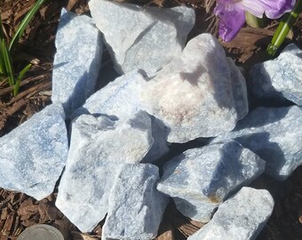 Blue Quartz Raw Rough Stone Crystal Healing Protection Chakra Metaphysical Wiccan Pagan Reiki Shaman Magic