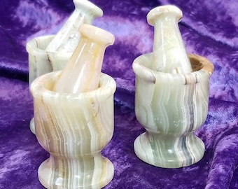 2" Mortar Pestle Stone Herb Grinding Kitchen Witch Herbal Supply Apothecary Small Onyx Craft Spice Wiccan Ritual Altar Tool Spices Grinder