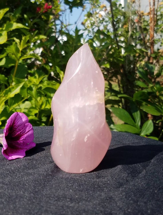 Rose Quartz Carved Flames Rose Quartz Carved Flames