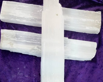 X Large Selenite Crystal Charging Sticks Raw Rough Cleansing Charging Moon Crystal Healing Chakra Salt Clearing Meditation Natural