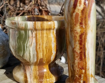 Mortar Pestle Stone Herb Grinding Kitchen Witch Herbal Supply Apothecary Banded Onyx Crafting Spice Wiccan Ritual Alter Tool Spices Grinder