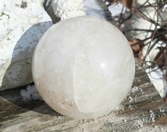 Stunning Clear Quartz Included Crystal Ball Sphere Rainbow Shamanic Dream Stone Lodolite Garden Scenic Lodalite Reiki Meditation Altar Reiki