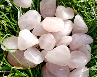 Rose Quartz Crystal Tumbled Gemstone Chakra Polished Metaphysical Home Decor Feng Shui Stone of Love Grid FREE Storage Gift Bag Altar
