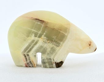 Large Fetish Bear Banded Onyx Stone Crystal Carved Natural Stone Chakra Altar Gemstone Madagascar Transformation Seeker Energy Reiki Healing