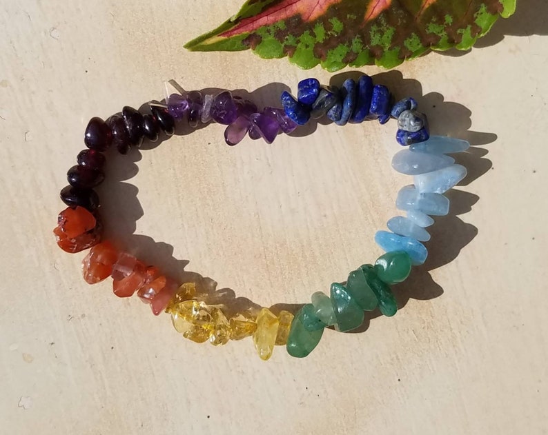 7 Chakra Crystal Chakra Pulsera Piedra preciosa semipreciosa Apilable Yoga Curación Piedra natural Reiki Cristal cargado Metafísico imagen 7