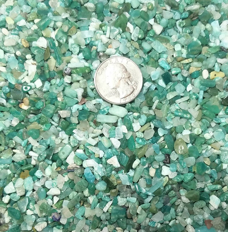 Natural Amazonite Gemstone Chips – Tumbled, Undrilled, 2mm-9mm, For Jewelry Making, Bottles, Crafts