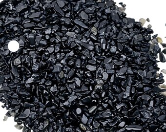 Small Black Obsidian Chips Tumbled Mini 2 - 12mm  Loose Bulk Lots A Grade Gemstone Resin Crafting Jewelry Making Healing Metaphysical Chakra