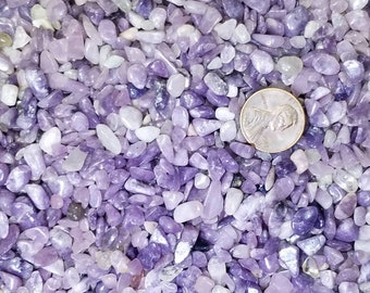 Lepidolite Mica Gemstone Chips Medium Nugget No Hole Undrilled For Bottle Jewelry Making Gem Chakra Meditation Yoga Altar Pagan