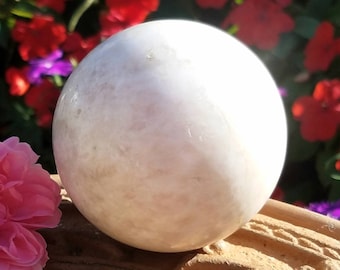 Pink Opal Sphere Crystal Carved Polished Orb Healing Reiki Wicca Chakra Witch Wicca Pagan Wiccan Meditation Divination Scrying