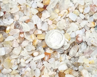 Flower Agate, Medium Gemstone, Chip Nugget No Hole, Undrilled Jewelry, Gem Chakra Meditation, Gravel Fairy Garden,