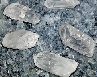 6pc Clear Quartz Crystal Points Natural Chakra Yoga Meditation Altar Tool Wicca Pagan Witch Occult Jewelry Making Wand Supply Gemstone Grid