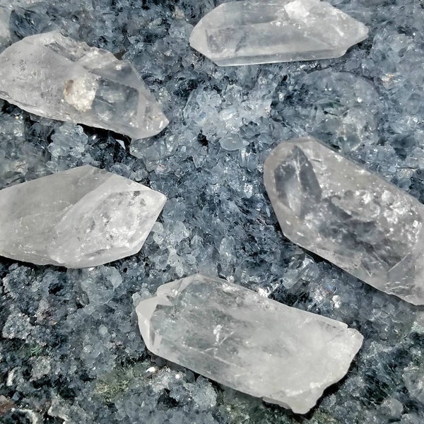 6pc Clear Quartz Crystal Points Natural Chakra Yoga Meditation Altar Tool Wicca Pagan Witch Occult Jewelry Making Wand Supply Gemstone Grid