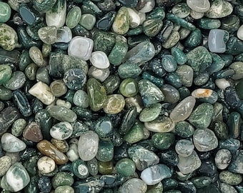 Moss Agate Chips Nuggets No Hole Undrilled For Bottles Jewelry Gem Pieces Natural Chakra Meditation Yoga Altar Pagan Metaphysical Medium
