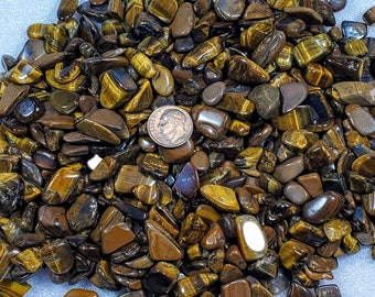 Tigers Eye Tiger Iron Chips Large Nuggets Bottles Jewelry Making No Hole Undrilled Gem Chakra Meditation Yoga Altar Pagan Metaphysical