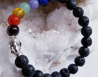 Chakra Healing Lava Hamsa Hand Gemstone Crystal Bracelet Men Women Meditation Yoga New Age Holistic Stone Meanings Custom Handmade Aroma