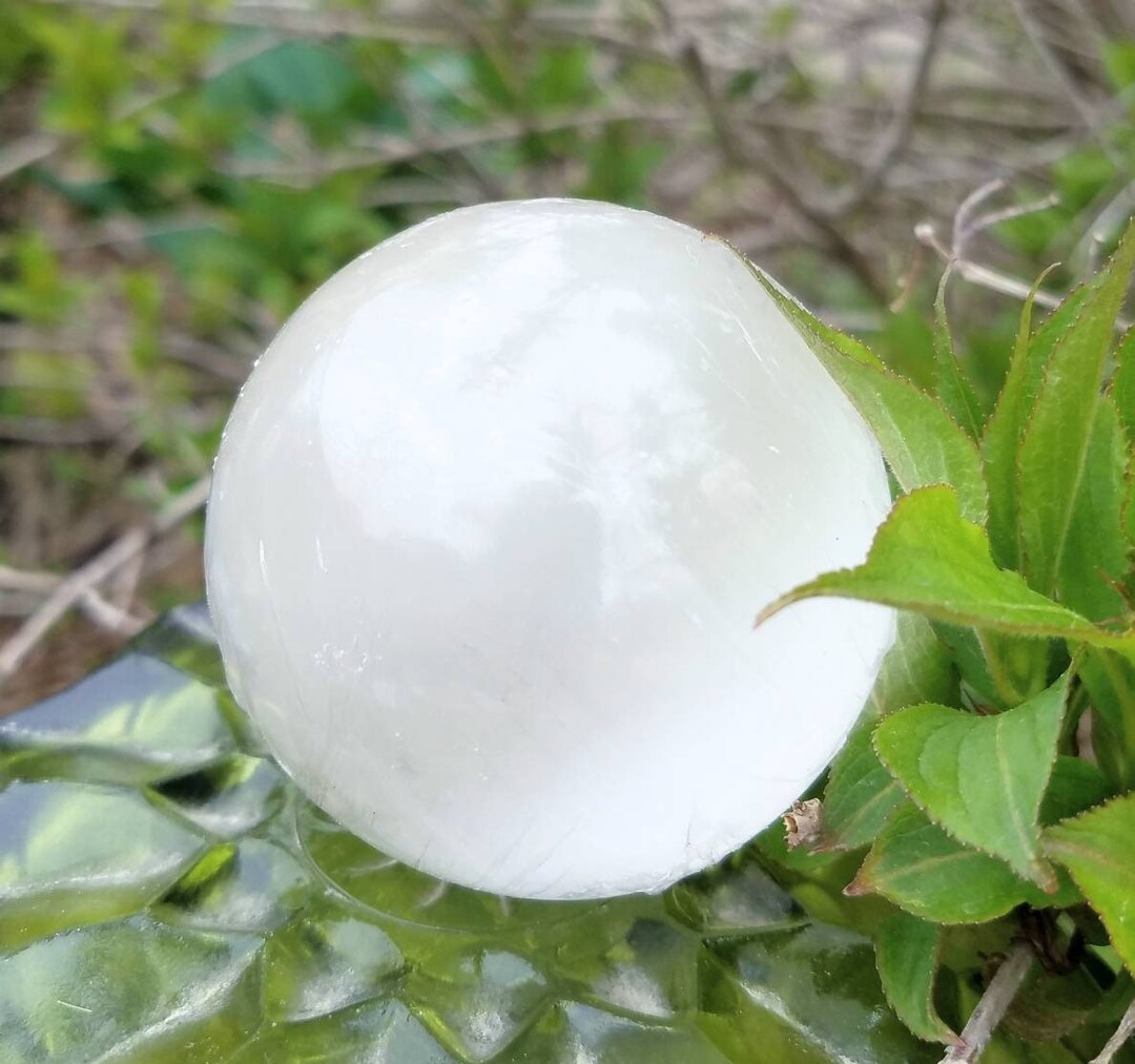 XL Selenite Sphere Crystal Ball - 4.5 To 5 Inches, Gemstone Sphere For Reiki Energy, Morocco