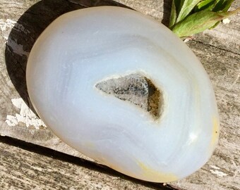 Druzy Agate Geode Palm Stone Crystal Vug Chakra Reiki Healing Yoga Polished Witch Wicca Pagan Gemstone Magic Altar Chakra Metaphysical
